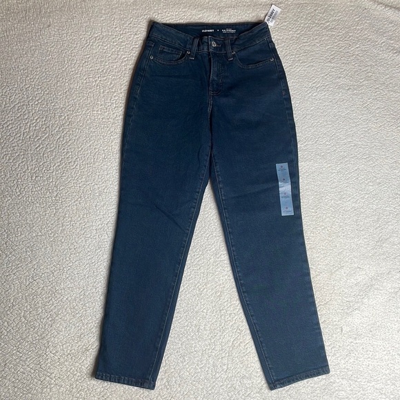 Old Navy High Rise O.G straight Strech Dark Wash Denim Size 0 NWT new With Tags - Picture 2 of 8
